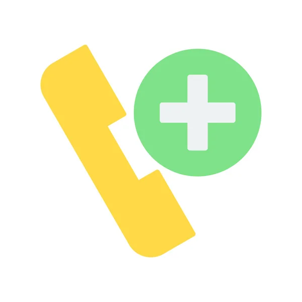 Icona Helpline Medica Ricevitore Telefonico Illustrazione Vettoriale Croce Medica — Vettoriale Stock