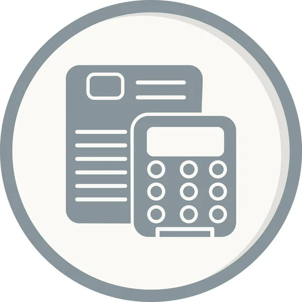 Calculator Document Web Icoon Eenvoudige Illustratie — Stockvector