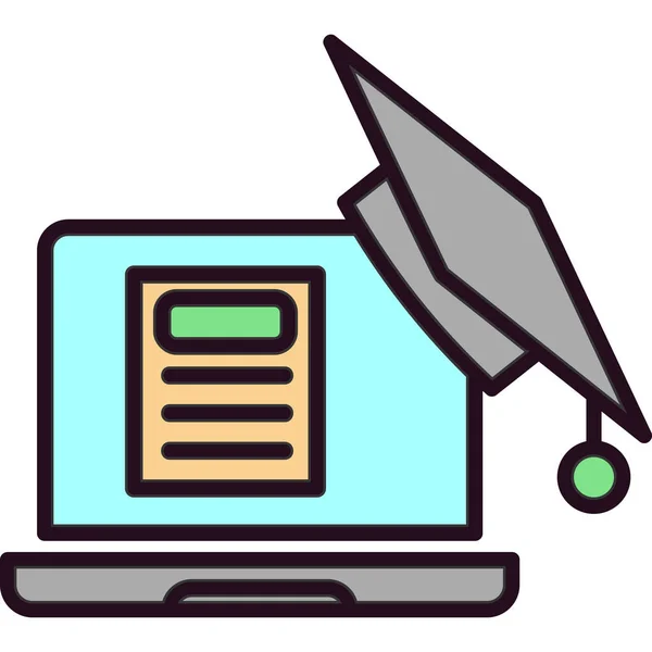 Online Lernen Bildungskonzept Icon Vector Illustration — Stockvektor