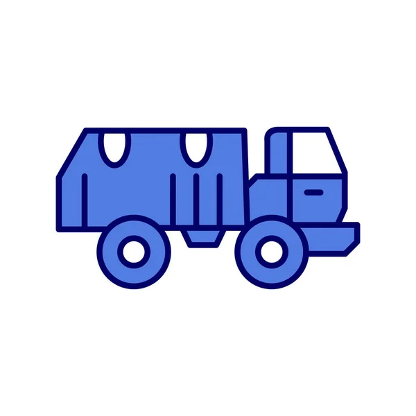 Military Truck Icon Vector Illustration - Stok Vektor