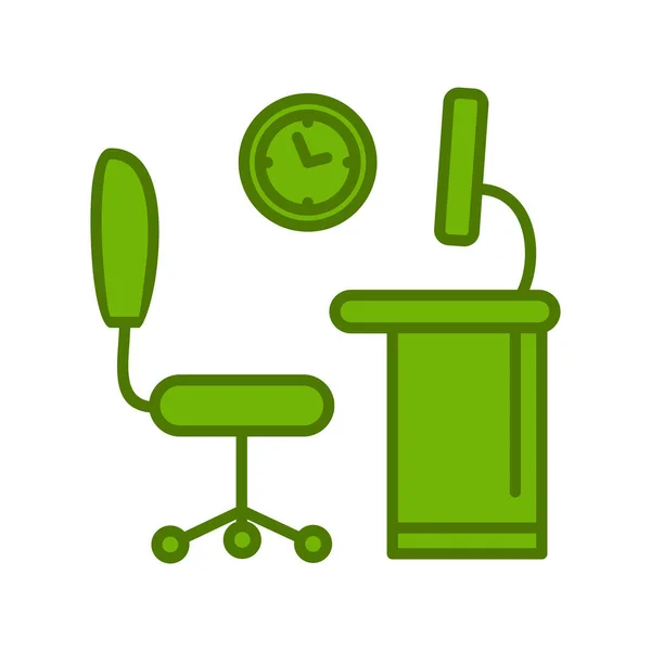 Mesa Oficina Icono Vector Ilustración — Vector de stock