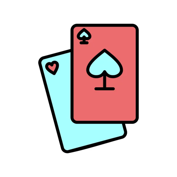 Покерні Карти Білому Тлі Плоский Стиль — стоковий вектор