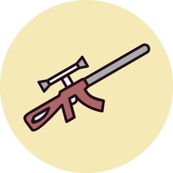 Sniper Rifle Vektor Icon Dünne Linie Zeichen Isolierte Kontursymboldarstellung — Stockvektor