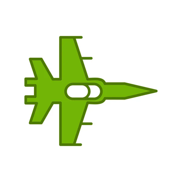 Fighter Jet Icona Vettoriale Illustrazione — Vettoriale Stock