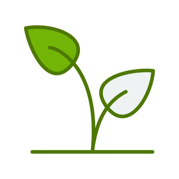 Plant Icoon Bladeren Vector Illustratie — Stockvector