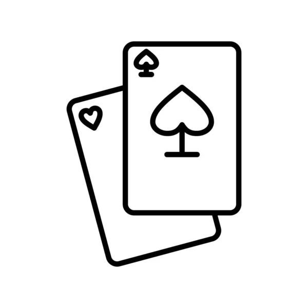 Cartões Poker Fundo Branco Estilo Plano —  Vetores de Stock