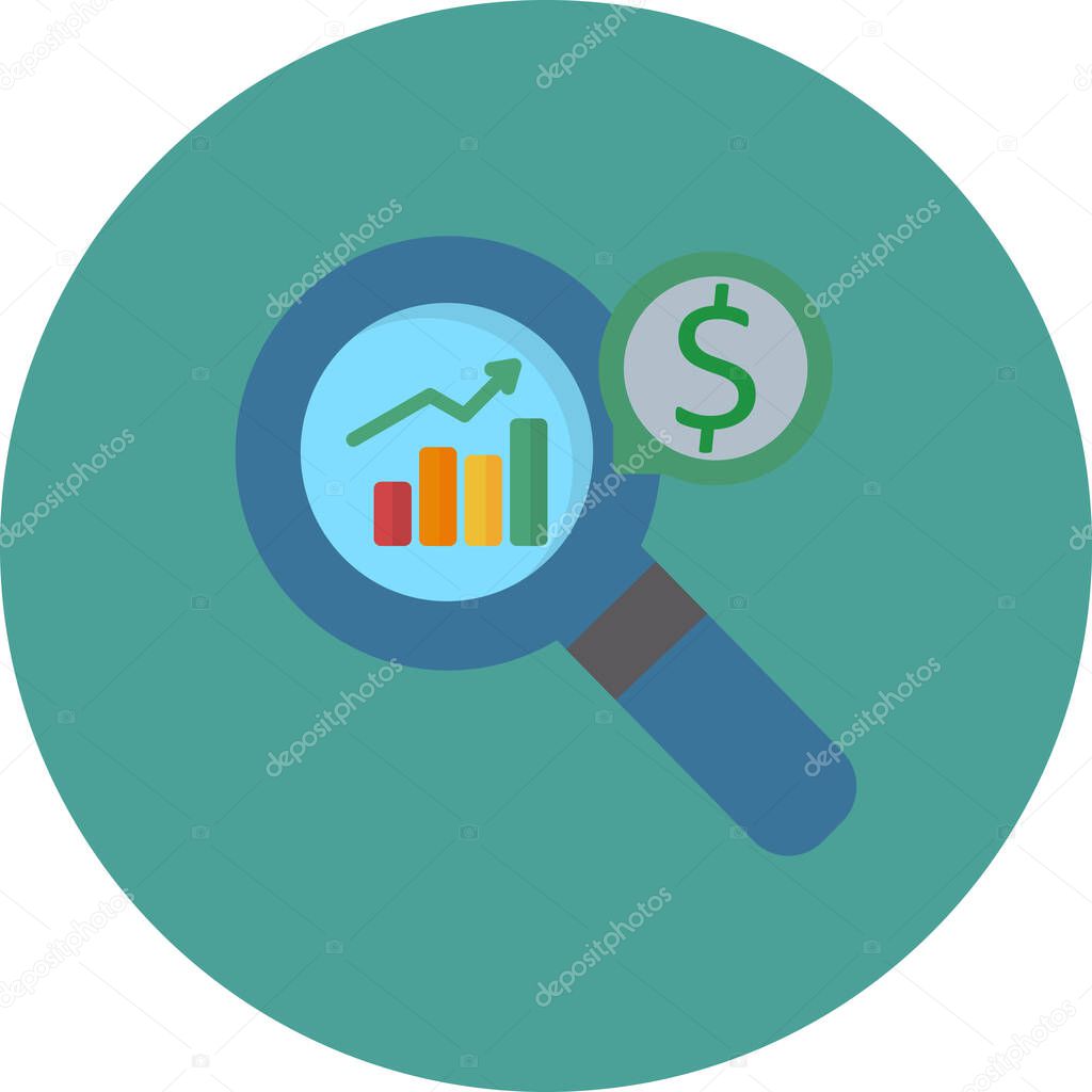 magnifying glass with business graph icon, market analysis vector illustration design 