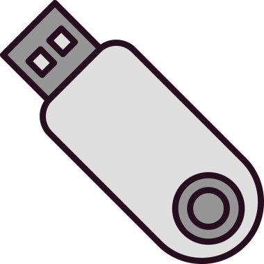 USB flash disk simgesi. USB deposunun basit bir illüstrasyonu
