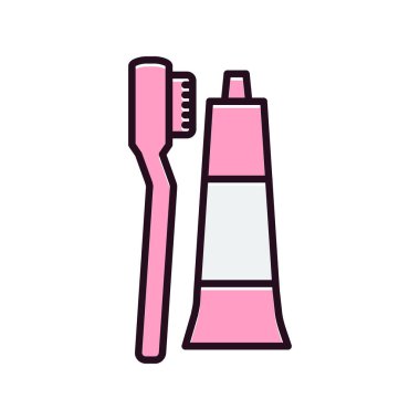 Toothpase Fırça simgesi vektör çizimi