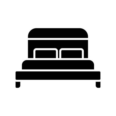 Yatak simgesinin vektör illüstrasyonu 