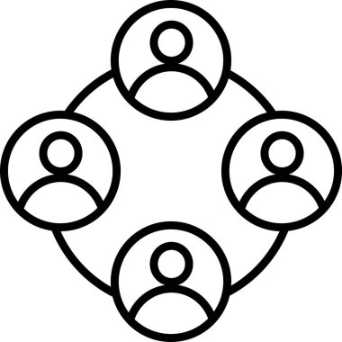 Takım simgesinin vektör çizimi, bir grup insan, takım çalışması