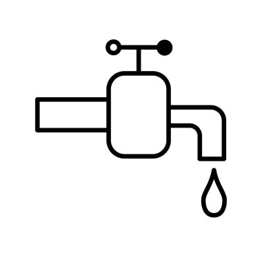 Su musluğu ikonu vektör illüstrasyonu