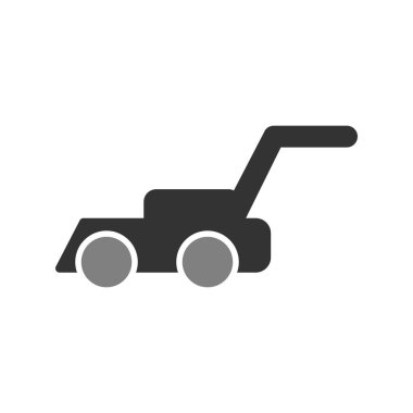 Çim biçme makinesi simgesinin vektör çizimi