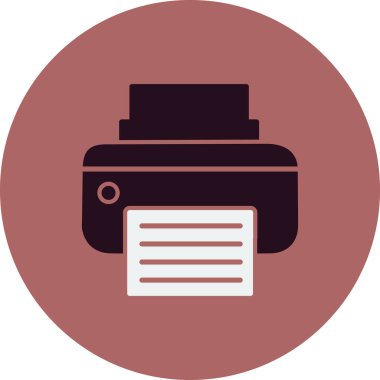 Yazıcı simgesi vektör illüstrasyonu