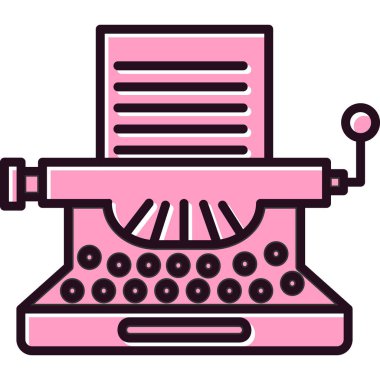 Daktilo. Web simgesi vektör illüstrasyonu 