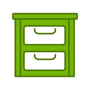 Çekmeceler simgesinin vektör illüstrasyonu 