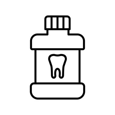 Mouth Wash simge vektörü web ve mobil uygulama tasarımınız için beyaz arkaplanda izole edilmiş, logo konsepti