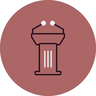 Podyum simgesi vektör logosu illüstrasyonu.  