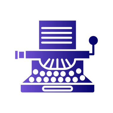 Daktilo. Web simgesi vektör illüstrasyonu 