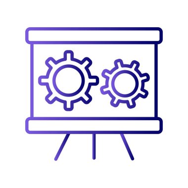 Sunum panosundaki dişlilerin vektör illüstrasyonu