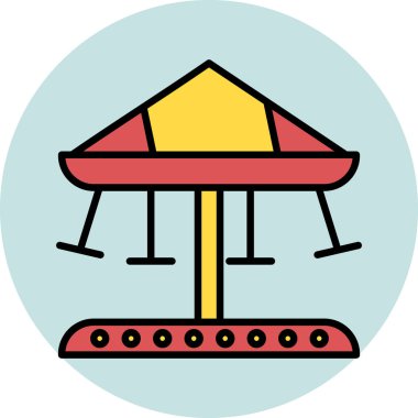 Atlıkarınca simgesi, vektör illüstrasyonu