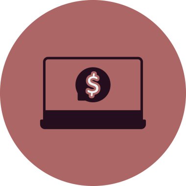 Dizüstü bilgisayar simgesi vektör çizimi