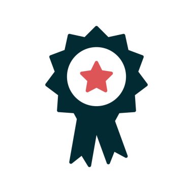 Ödül. Rozetin basit resmedilmiş web simgesi