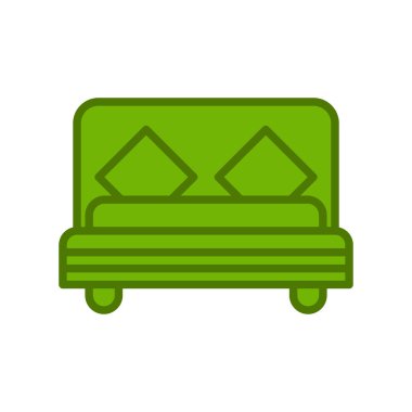 Yatak simgesinin vektör illüstrasyonu 