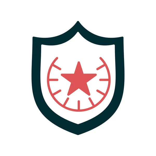 Icona Del Distintivo Della Polizia Disegno Dell Illustrazione Vettoriale — Vettoriale Stock