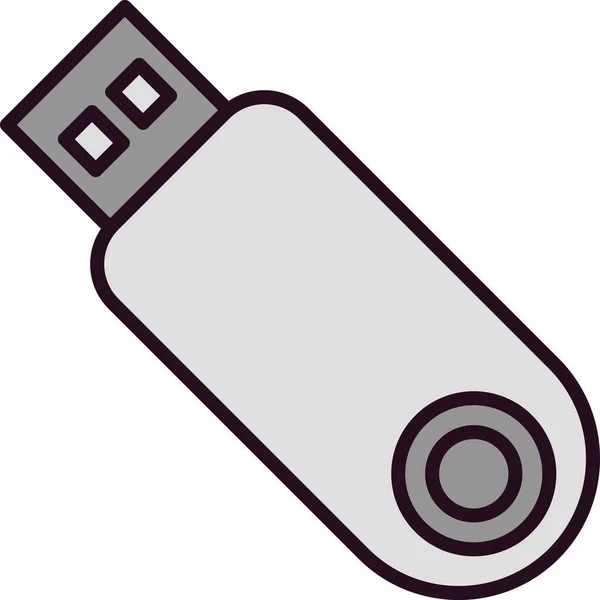 Usb Flash Disk Simgesi Usb Deposunun Basit Bir Illüstrasyonu — Stok Vektör