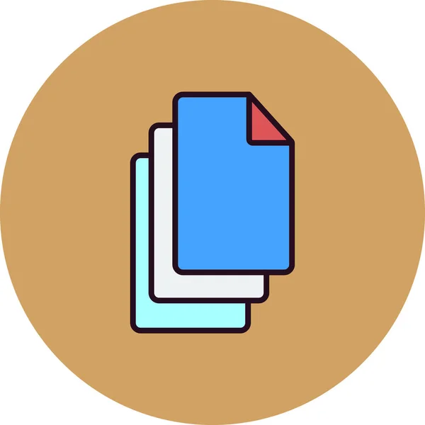 Document Icon Illustration Flat Design Style — Stock Vector