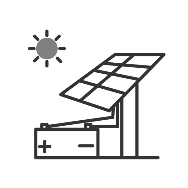Ícone Painel Solar Ilustração Vetorial Energia Solar Renovável —  Vetores de Stock