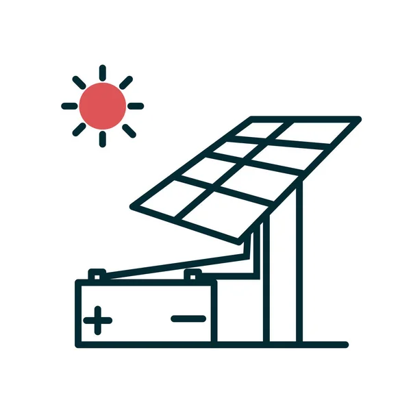 Ikona Solárního Panelu Vektorová Ilustrace Solární Energie Obnovitelných Zdrojů — Stockový vektor