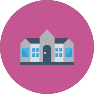 Üniversite kampüs binası ikonunun vektör illüstrasyonu 