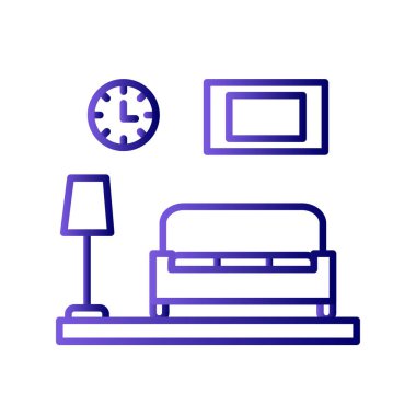 Oturma odası simgesi vektör çizimi grafik tasarımı