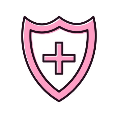 Tıbbi Kalkan ikon vektör çizimi tasarımı