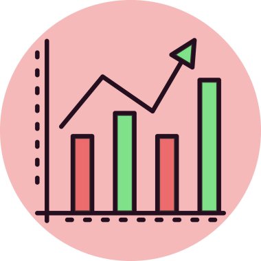grafik, diyagram simgesi vektör çizimi