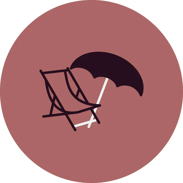 Parasol Chaise Longue Icône Chaise Longue Logo Vectoriel — Image vectorielle