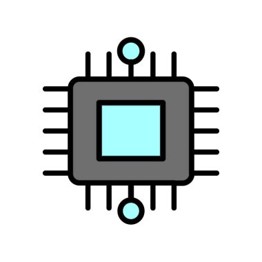 işlemci vektör simgesi, modern basit tasarım, işlemci çipi