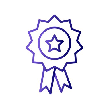 Ödül. Rozetin basit resmedilmiş web simgesi