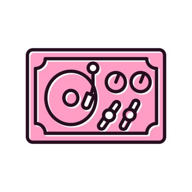 Turntable simgesi, vektör illüstrasyonu