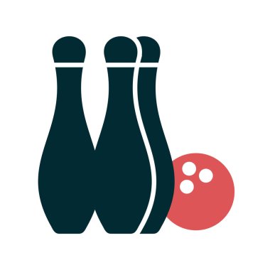 bowling. Web simgesi basit illüstrasyon 