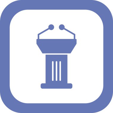 Podyum simgesi vektör logosu illüstrasyonu.  