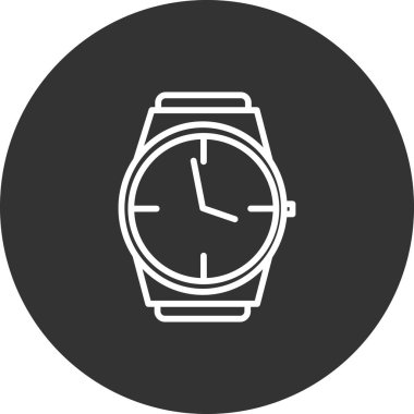 Saat simgesi, kol saati, vektör illüstrasyonu 