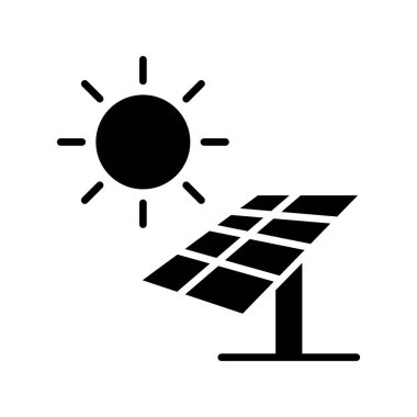 Güneş enerjisi Paneli simgesi. Vektör çizim 