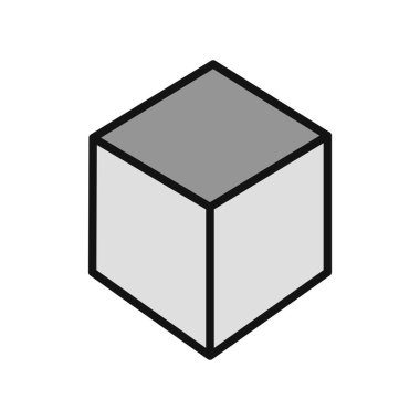 küp simge vektör çizim