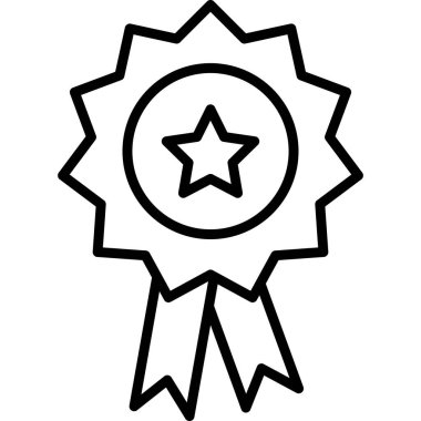 Ödül. Rozetin basit resmedilmiş web simgesi