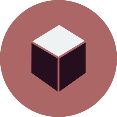 küp simge vektör çizim