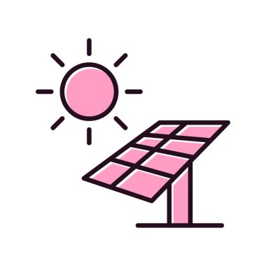 Güneş enerjisi Paneli simgesi. Vektör çizim 