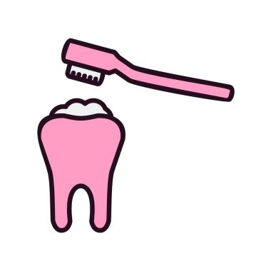 Diş Fırçalama ikonu vektör çizimi
